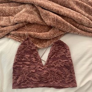 Urban Ourfitters Lace Crop Tank Top